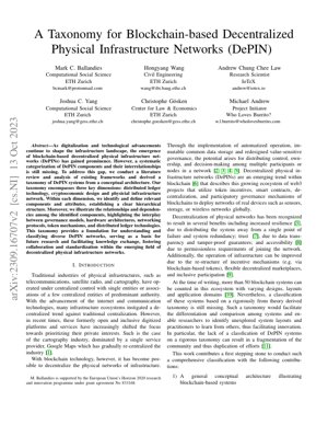 PDF Document Cover - A Taxonomy for Blockchain-based Decentralized Physical Infrastructure Networks (DePIN)