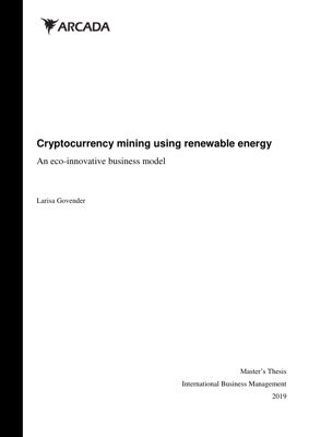 PDF Document Cover - Cryptocurrency Mining with Renewable Energy: Eco-Innovative Business Models