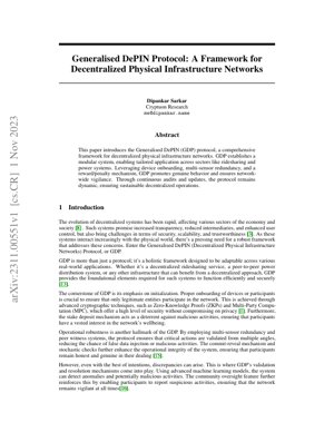 PDF Document Cover - Generalized DePIN Protocol (GDP): A Framework for Decentralized Physical Infrastructure Networks